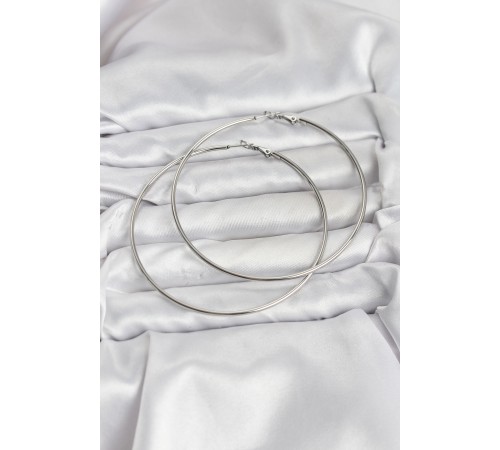 316L Çelik Gümüş Renk 75 mm Halka Küpe - TJ-BKP11509