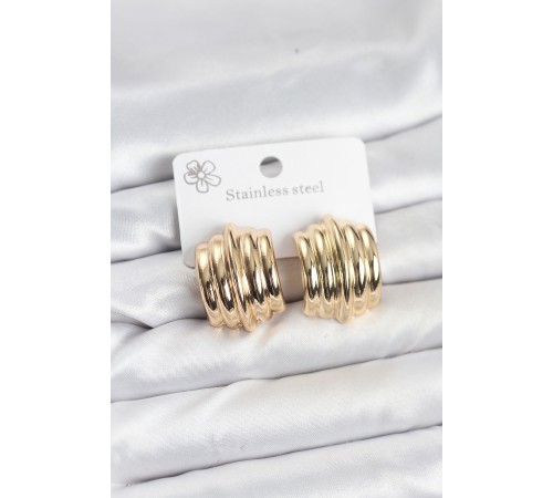 Vintage Model 316L Çelik Gold Renk Kadın Küpe - TJ-BKP11579