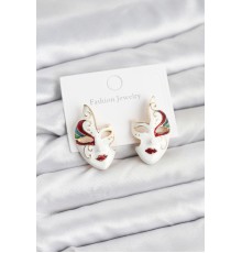 Pirinç Maske Model Kadın Küpe - TJ-BKP11588