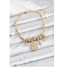 Kutup Yıldızı Model Charmlı Gold Renk Kadın Bileklik - TJ-BB8215