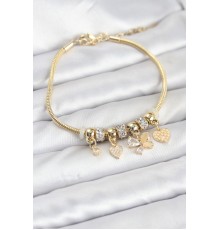 Charmlı Gold Renk Kadın Bileklik - TJ-BB8219
