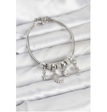 Pirinç Gümüş Renk Ay Charm Model Charmlı Kadın Bileklik - TJ-BB8174