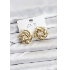 Gold Renk Pirinç Keskin Sarmal Model Kadın Küpe - TJ-BKP11600