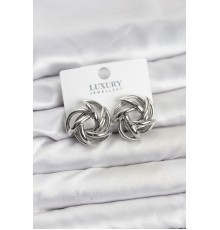 Gümüş Renk Pirinç Keskin Sarmal Model Kadın Küpe - TJ-BKP11601