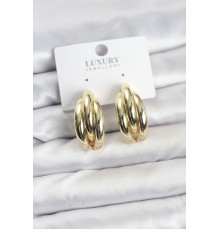 Gold Renk Pirinç Yarım Halka Model Kadın Küpe - TJ-BKP11602