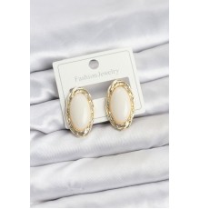 Beyaz Badem Model Vintage Kadın Küpe - TJ-BKP11607