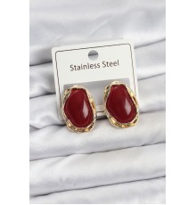 Beyaz Damla Model Pirinç Vintage Kadın Küpe - TJ-BKP11611