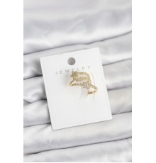 Gold Renk Zirkon Taşlı Yıldız Model Kıkırdak Earcuff Küpe - TJ-BKP11615