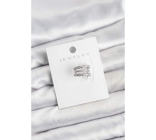 Gümüş Renk Zirkon Taşlı Pirinç Kıkırdak Earcuff Küpe - TJ-BKP11618