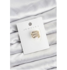 Pirinç Gold Renk Zirkon Taşlı Earcuff Kıkırdak Küpe - TJ-BKP11623