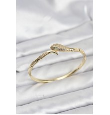 Pirinç Zirkon Taşlı Yılan Model Kadın Kelepçe Bileklik - TJ-BB8222