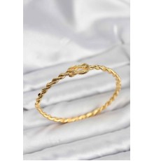Düğüm Model Pirinç Gold Renk Kadın Kelepçe Bileklik - TJ-BB8229