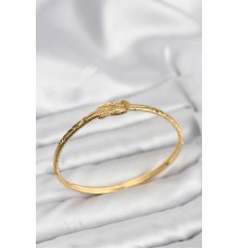 Pirinç Gold Renk Düğüm Model Kadın Kelepçe Bileklik - TJ-BB8230
