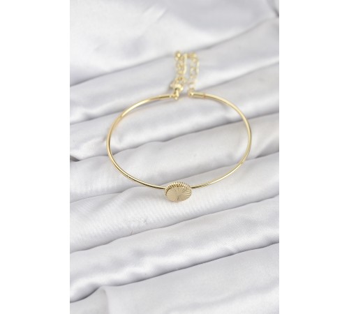 Gold Renk Pirinç Model Kadın Bileklik - TJ-BB8234