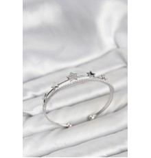 Yıldız Model Gümüş Renk Pirinç Kadın Bileklik - TJ-BB8248