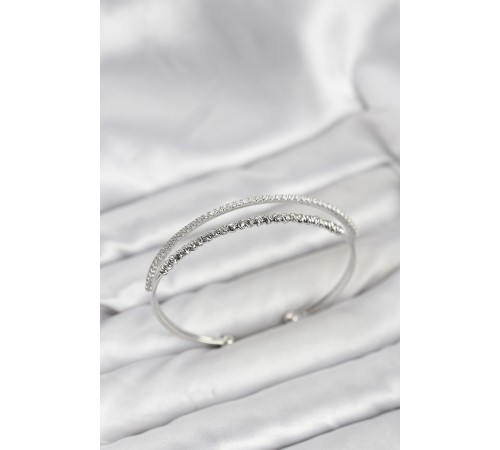 Dorika Model Pirinç Gümüş Renk Kadın Bileklik - TJ-BB8250