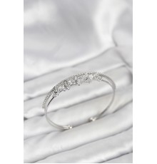 Çiçek Model Pirinç Gümüş Renk Kadın Bileklik - TJ-BB8252