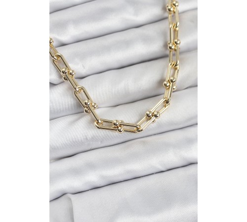 Pirinç Gold Renk Tifani Model Kadın Kolye - TJ-BKO10822