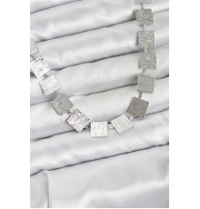 Kare Plaka Model Gümüş Renk Kadın Kolye - TJ-BKO10824