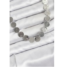 Yuvarlak Plaka Model Gümüş Renk Kadın Kolye - TJ-BKO10826