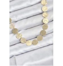 Yuvarlak Plaka Model Gold Renk Kadın Kolye - TJ-BKO10827