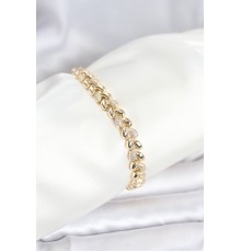 Pirinç Gold Renk VIP Seri Sarmal Damla Model Zirkon Taşlı Kadın Bileklik - TJ-BB8268