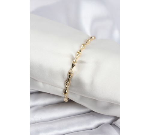 Pirinç Gold Renk VIP Seri İnce Kemik Model Zirkon Taşlı Kadın Bileklik - TJ-BB8276