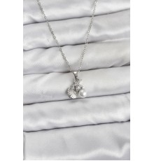 316L Çelik Zincir Gümüş Renk Deniz Kabuğu ve Deniz Yıldızı Model Zirkon Taşlı Kadın Kolye - TJ-BKO10840