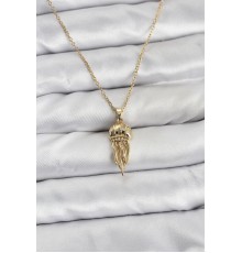 316L Çelik Zincir Gold Renk Deniz Anası Model Zirkon Taşlı Kadın Kolye - TJ-BKO10842
