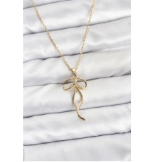 316L Çelik Zincir Gold Renk Fiyonk Model Kadın Kolye - TJ-BKO10869