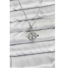 316L Çelik Zincir Gümüş Renk Sonsuzluk Model Zirkon Taşlı Kadın Kolye - TJ-BKO10872