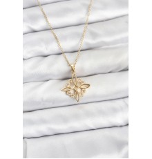 316L Çelik Zincir Gold Renk Sonsuzluk Model Zirkon Taşlı Kadın Kolye - TJ-BKO10873