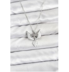 316L Çelik Zincir Gümüş Renk Anka Kuşu Model Kadın Kolye - TJ-BKO10878