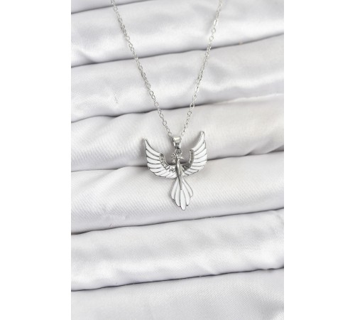 316L Çelik Zincir Gümüş Renk Anka Kuşu Model Kadın Kolye - TJ-BKO10878