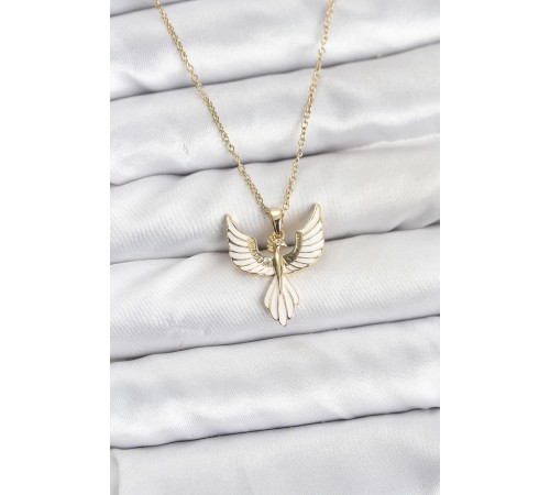 316L Çelik Zincir Gold Renk Anka Kuşu Model Kadın Kolye - TJ-BKO10879