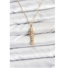 316L Çelik Zincir Gold Renk Balık Model Zirkon Taşlı Kadın Kolye - TJ-BKO10885