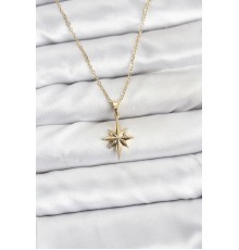316L Çelik Zincir Gold Renk Kutup Yıldızı Model Kadın Kolye - TJ-BKO10897