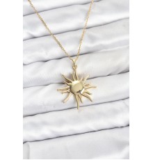 316L Çelik Zincir Gold Renk Güneş Model Kadın Kolye - TJ-BKO10901