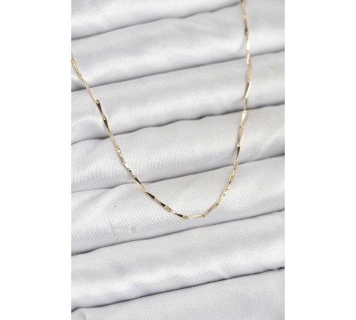 CM 14K Gold Renk İnce Kesim Çubuk Model Zincir Kadın Kolye - TJ-BKO10919