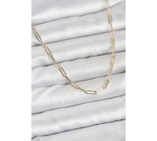 CM 14K Gold Renk Pirinç Ataç Zincir Kadın Kolye - TJ-BKO10925