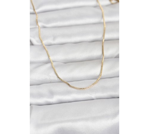 CM 14K Gold Renk İnce Kare Zincirli Model 60 cm Kadın Kolye - TJ-BKO10956