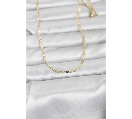 CM 14K Gold Renk Lazerli Yassı Model Zincirli 60 cm Kadın Kolye - TJ-BKO10966