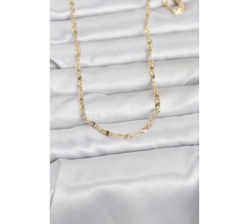 CM 14K Gold Renk Lazerli Gemici Zincir Model 60 cm Kadın Kolye - TJ-BKO10974