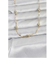 CM 14K Gold Renk Damla Topçuklu Zincir Model 60 cm Kadın Kolye - TJ-BKO10977