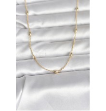 CM 14K Gold Renk Damla Topçuk Model Zincirli 60 cm Kadın Kolye - TJ-BKO10980