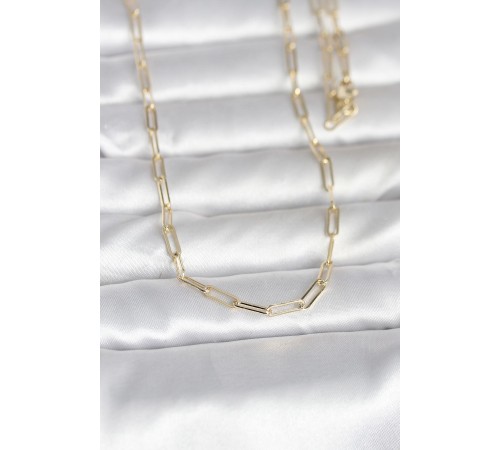 CM 14K Gold Renk Ataç Zincirli Model 60 cm Kadın Kolye - TJ-BKO10985