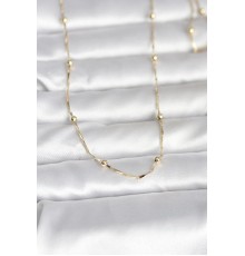 CM 14K Gold Renk Kesme Çubuk Zincir Topçuklu Model 60 cm Kadın Kolye - TJ-BKO10986