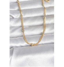 CM 14K Gold Renk Topçuk Model 60 cm Kadın Kolye - TJ-BKO10992