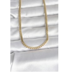 CM 14K Gold Renk Yassı Ezme Zincir Model 60 cm Kadın Kolye - TJ-BKO10996