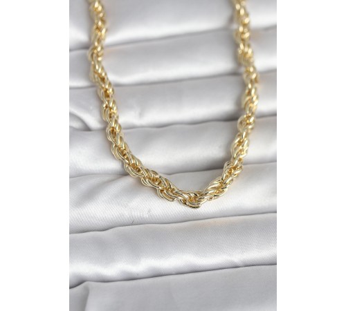 CM 14K Gold Renk Kalın Burgu Zincirli Model 60 cm Kadın Kolye - TJ-BKO10997